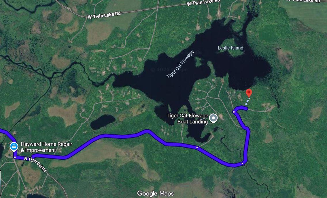 1.6 acres on Crane Lane , Tiger Cat Flowage GOOGLE MAPS.JPG