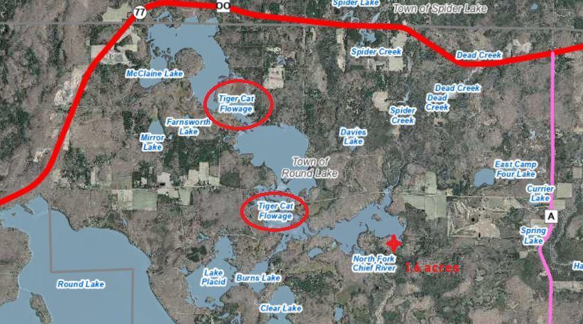 1.6 acres on Crane Lane , Tiger Cat Flowage Sawyer County GIS.JPG