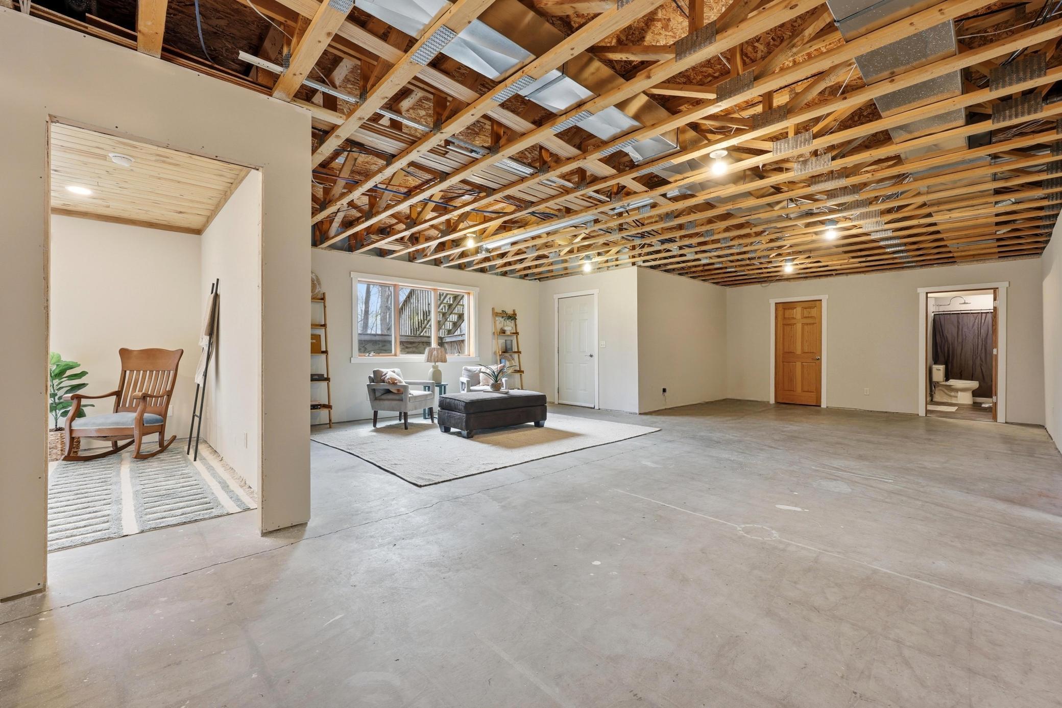 Basement Family Room ready for finishing touches