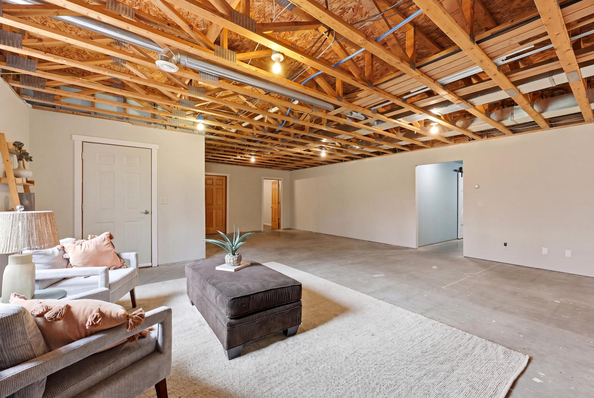 Basement Family Room ready for finishing touches