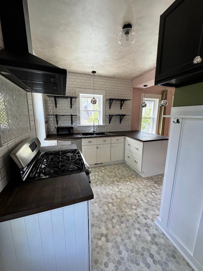 View from backdoor to kitchen