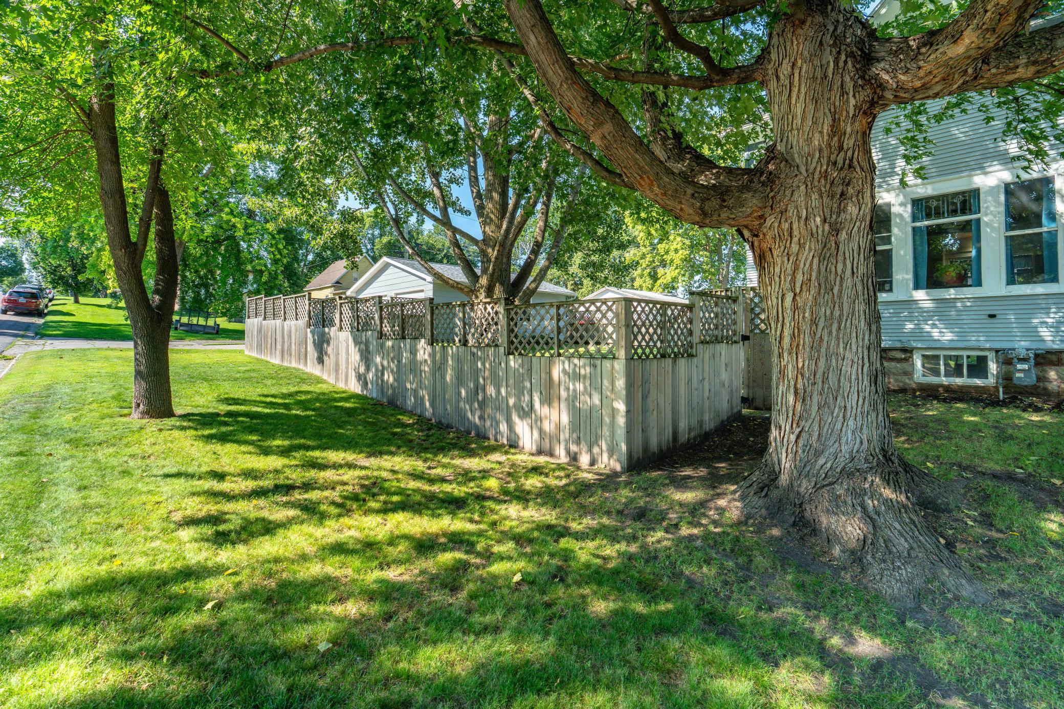 fenced-in yard