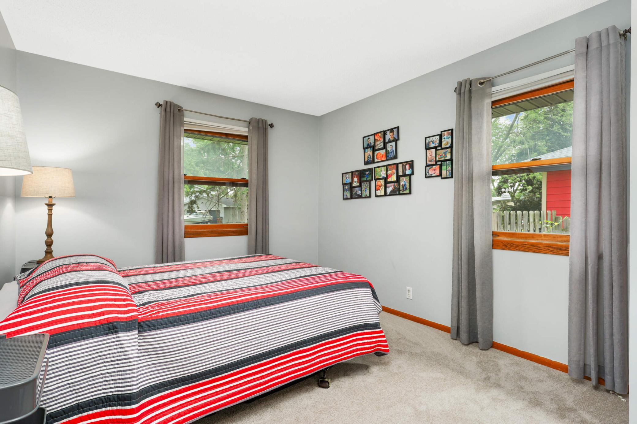 Three bedrooms on the main level offer convenient one-level living and a functional layout ideal for families, guests, or home office flexibility.
