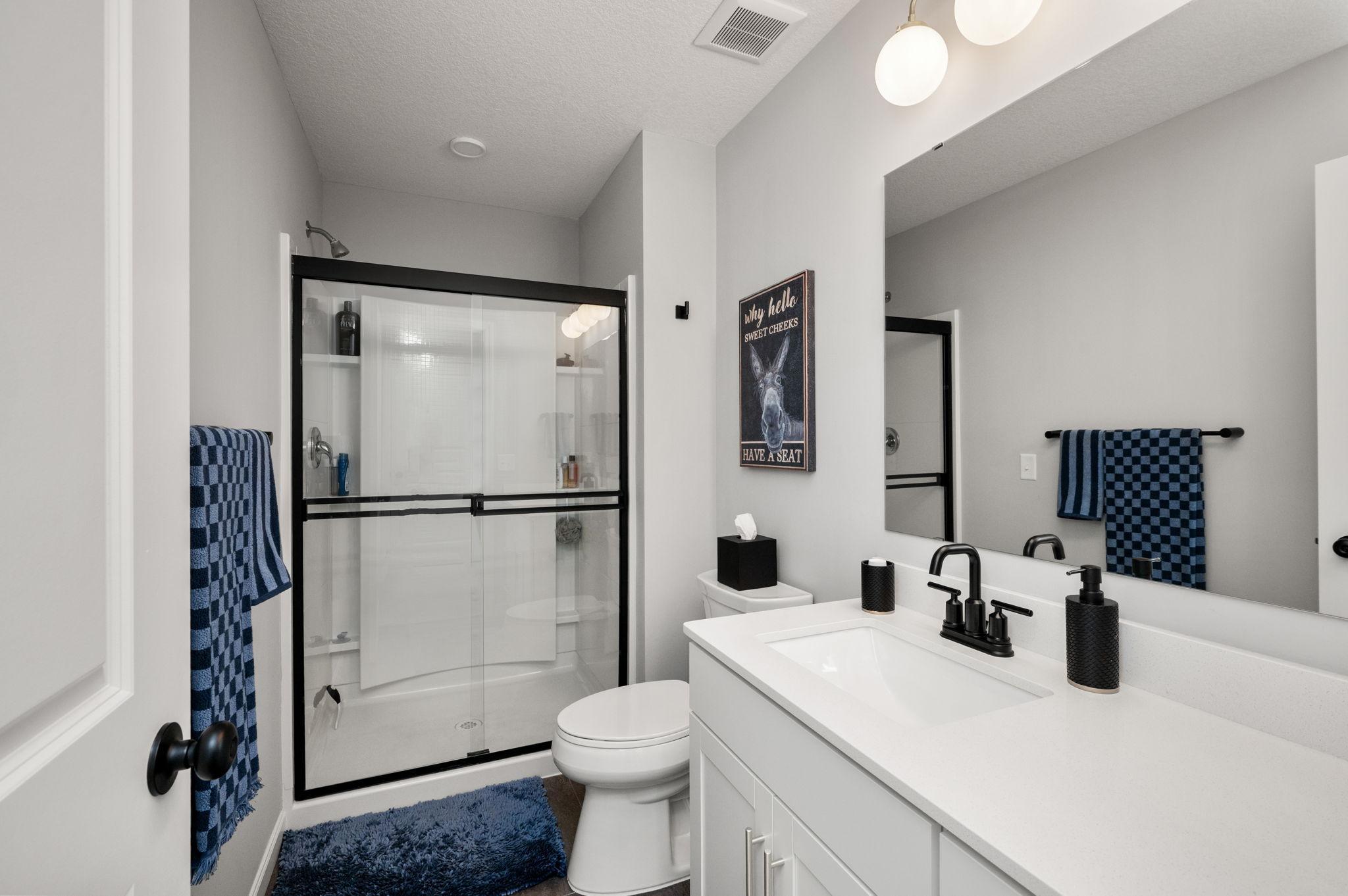 3/4 bath in lower level with walk-in shower!