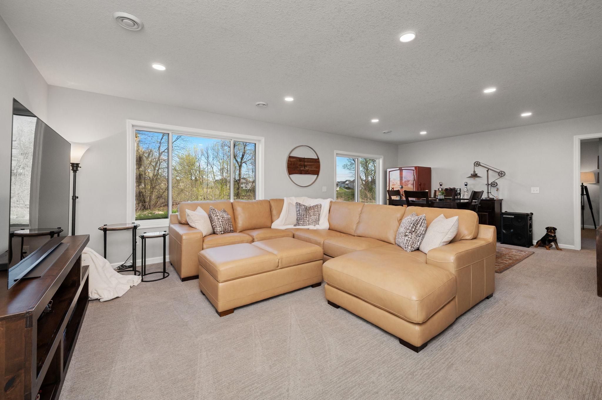 Walkout lower level includes a huge family room, lots of windows, led lighting and sliding glass door to your patio!