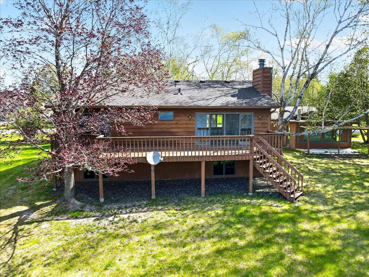 Large lakeside deck offers the perfect place to relax and enjoy beautiful water views.