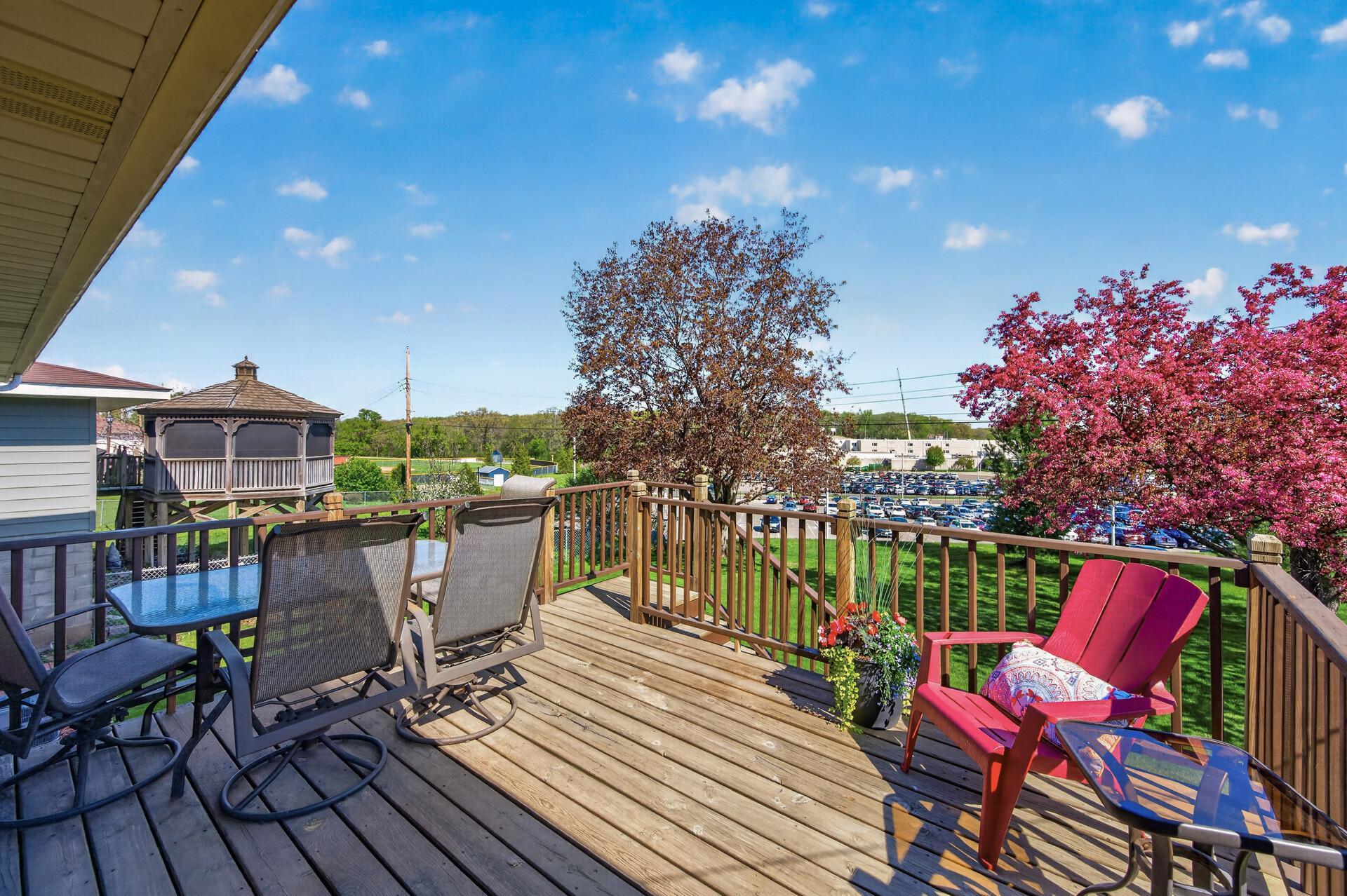 Spacious deck ready for summer entertaining and relaxing
