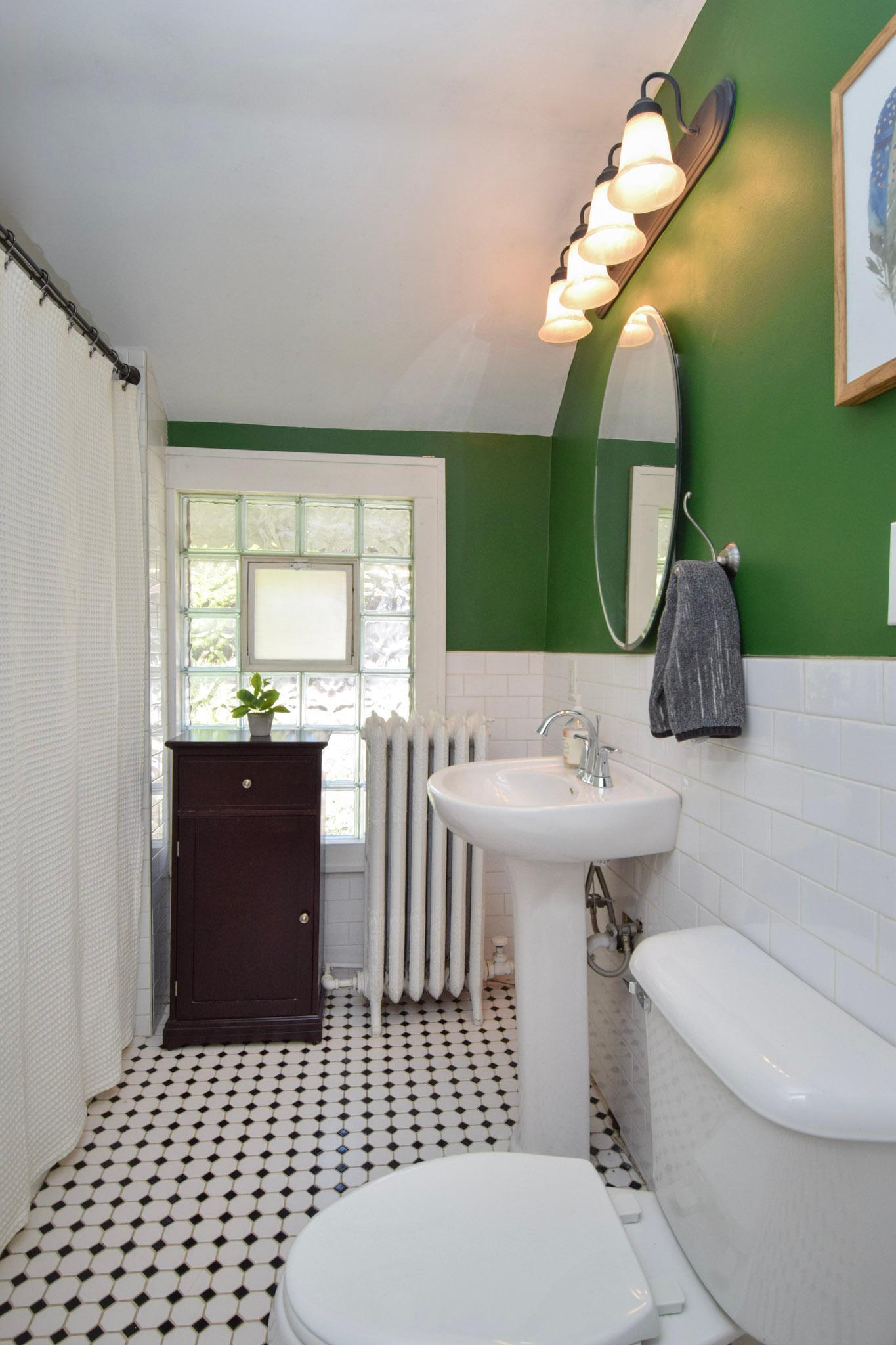 Updated bathroom on upper level.