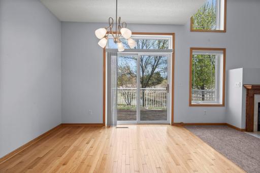The sliding glass doors in the dining area provide easy access to outdoor entertaining on the deck.