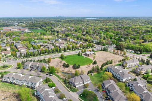 Aerial view of the neighborhood layout, emphasizing easy access to local roads and nearby amenities.