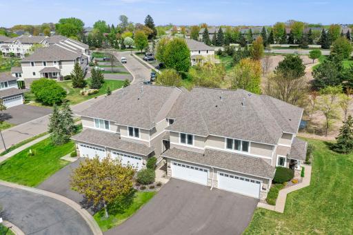 Overhead shot illustrating the property's orientation within the quiet residential loop.