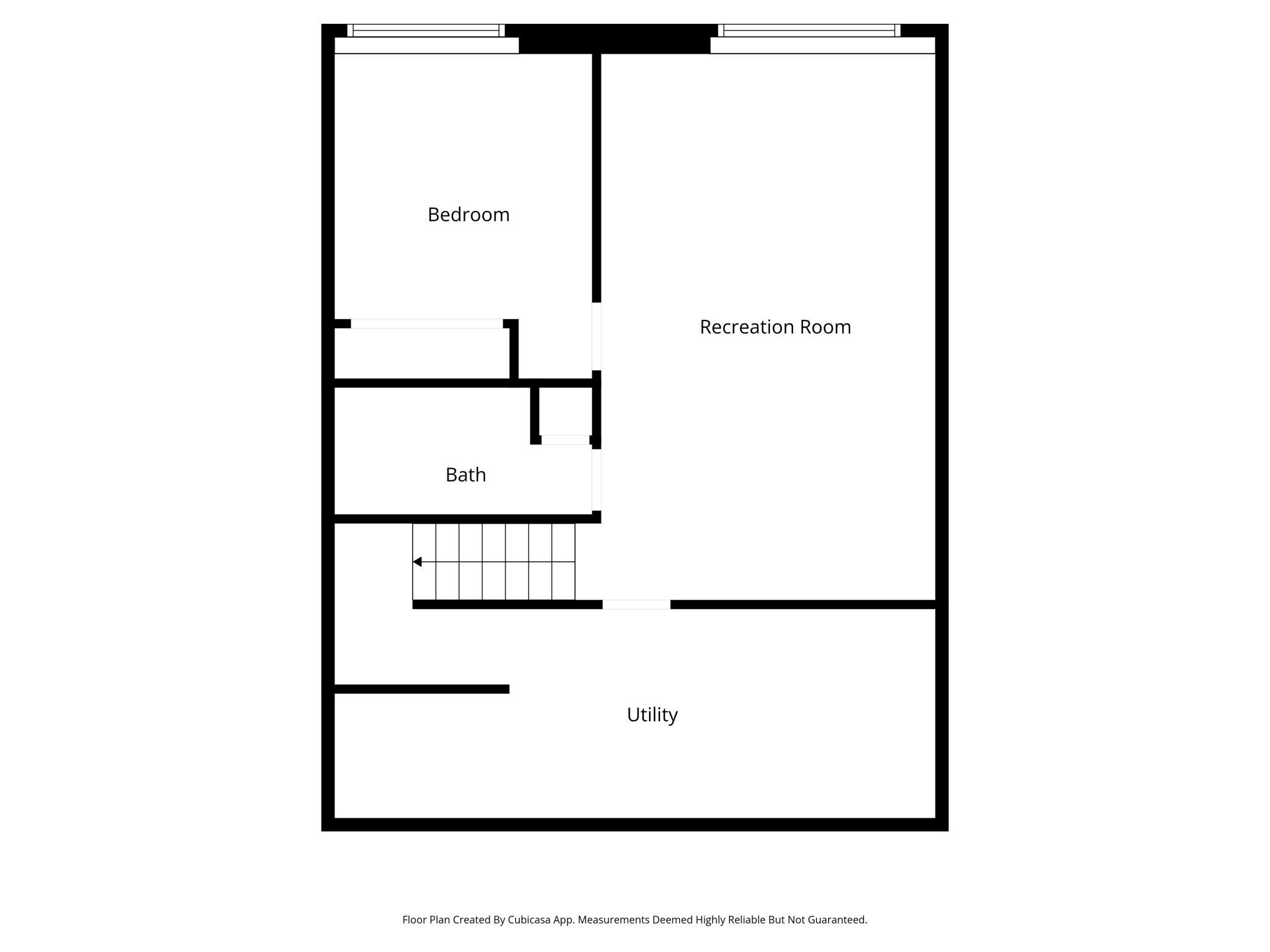 Minimalist view of the 1st floor highlighting the primary living and utility dimensions.
