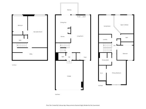 Combined multi-level overview displaying the complete flow of the residence from the garage to the primary suite.