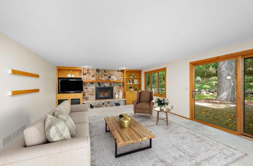 Virtually staged family room