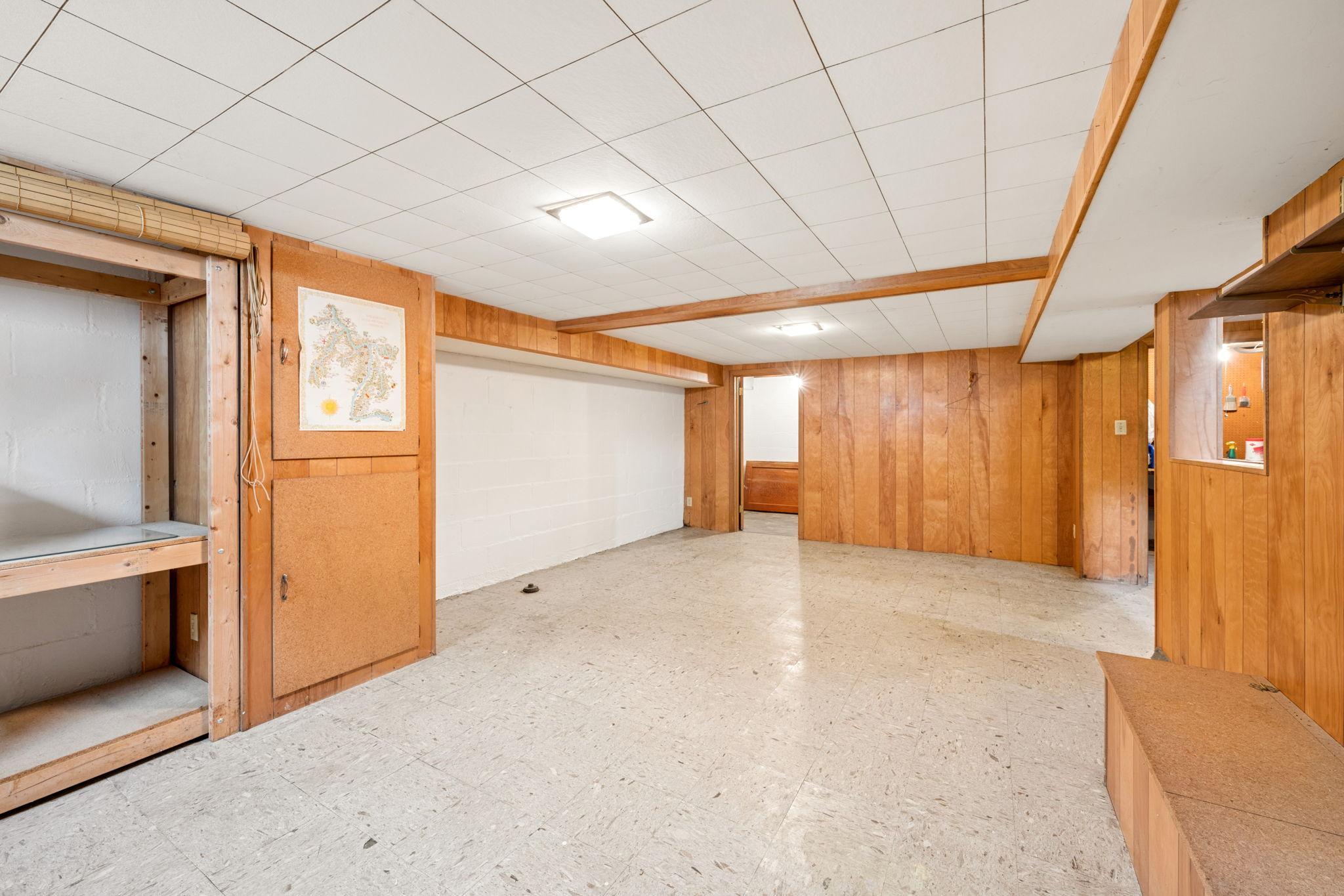 Basement is already plumbed to fully finish a bathroom with shower.