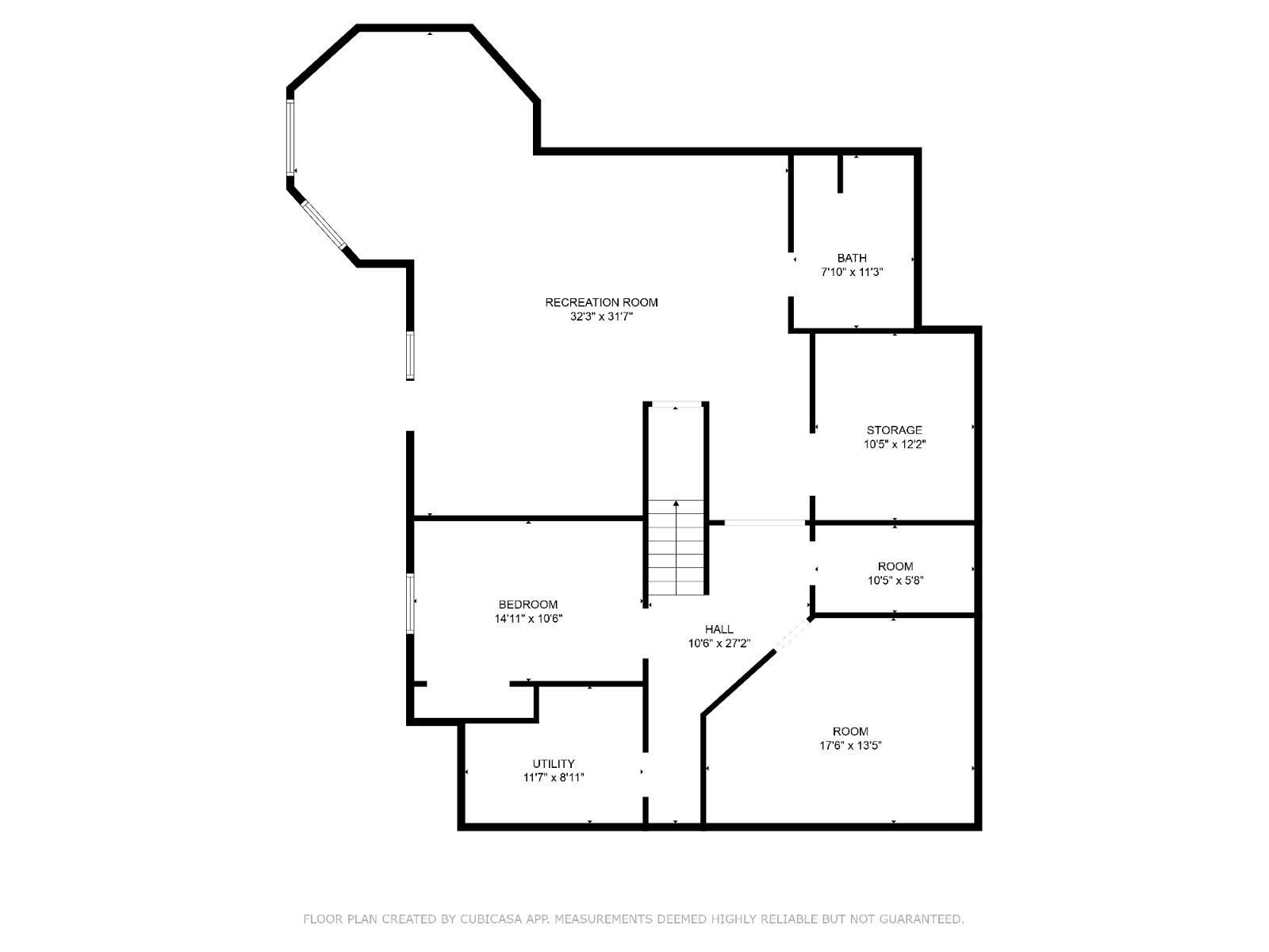 Basement 1/2 finished floor plan