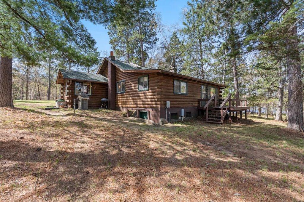 Lakeside view of the cabin