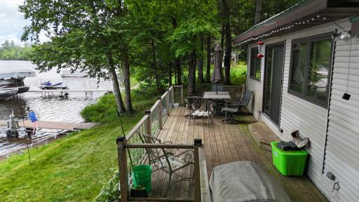 Lakeside deck that you could cast a line from.