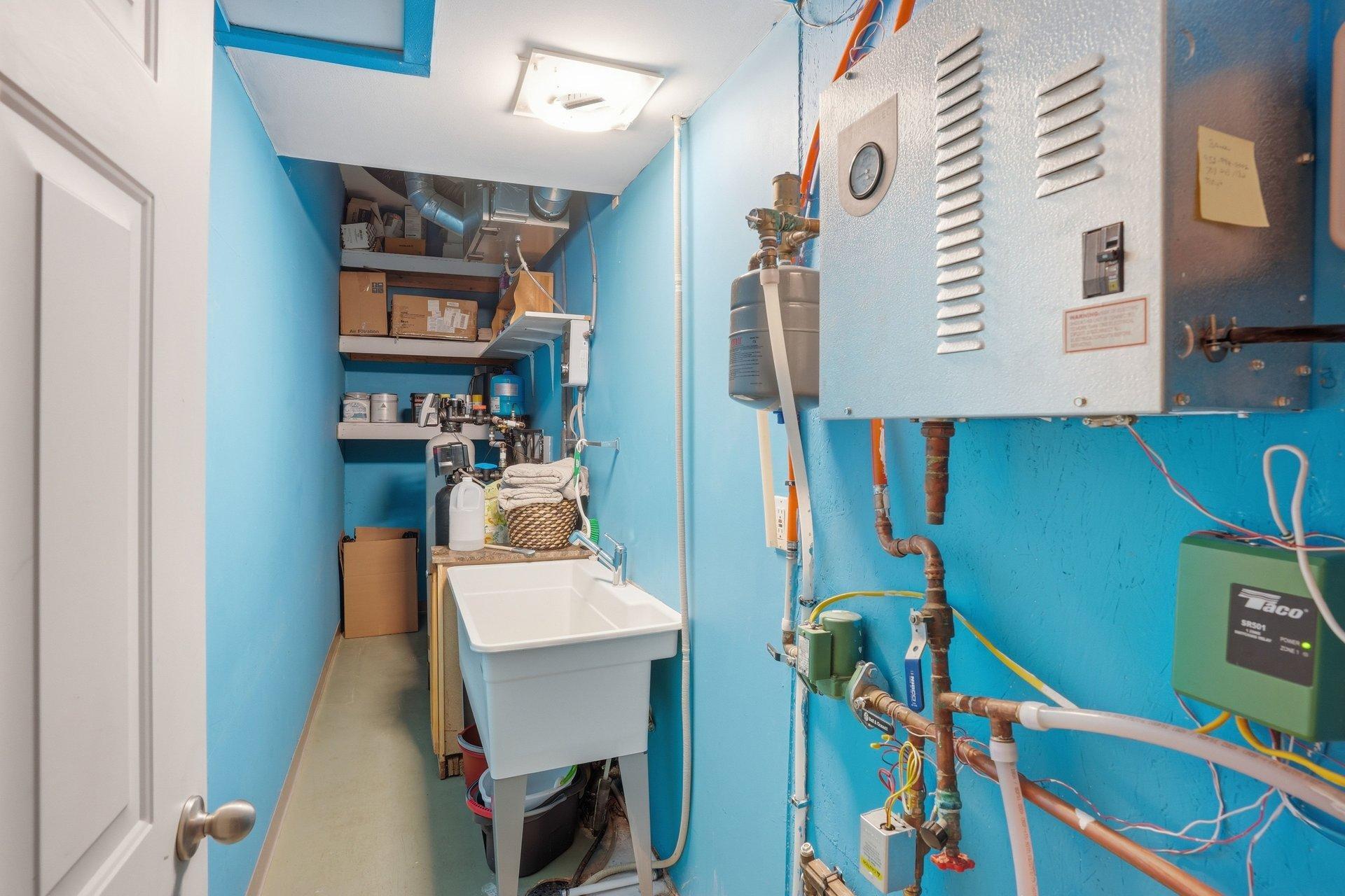 Storage area with utility sink