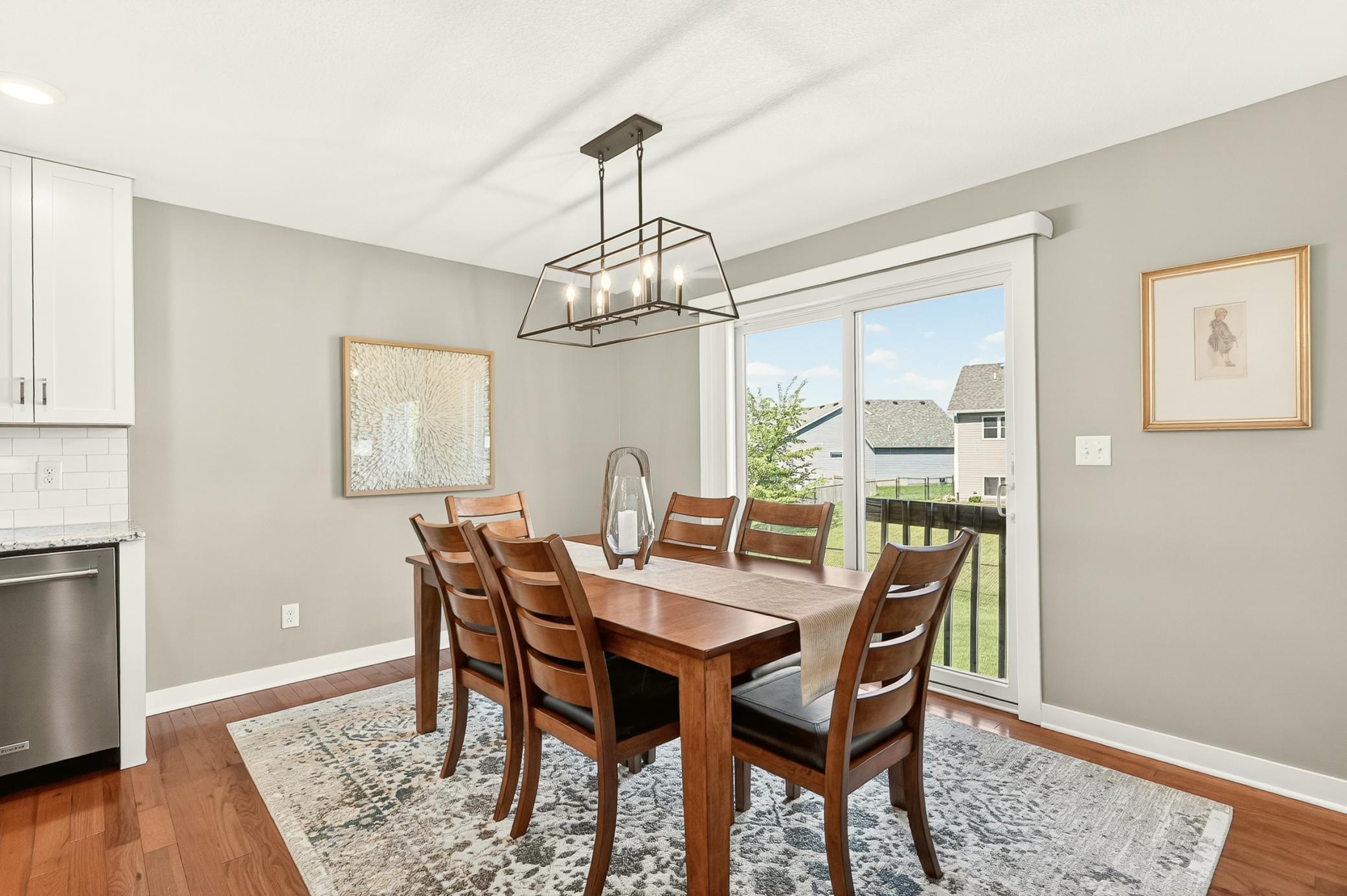 Dining area with yard view