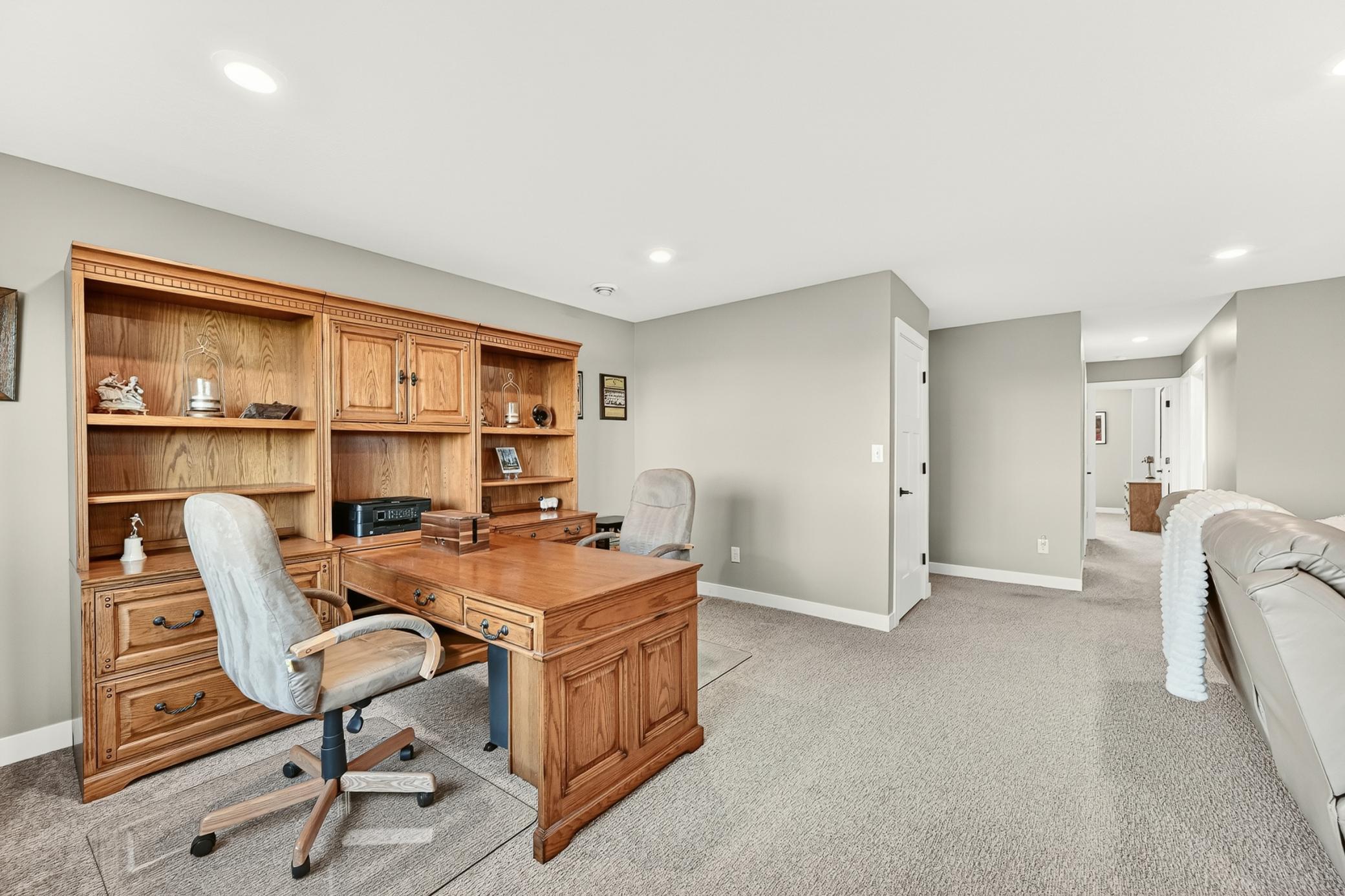 Office area in family room