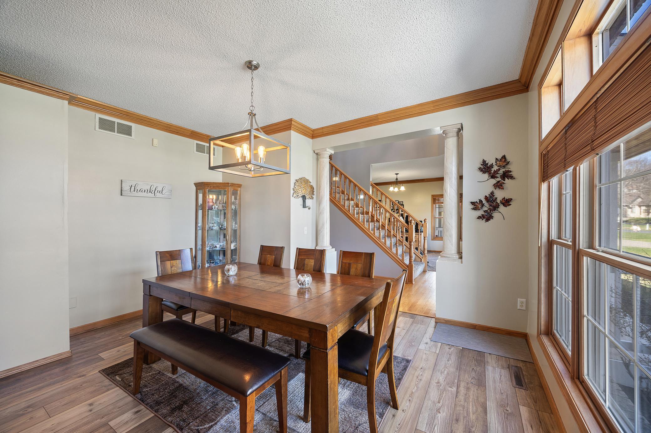 Formal dining just steps away from the kitchen