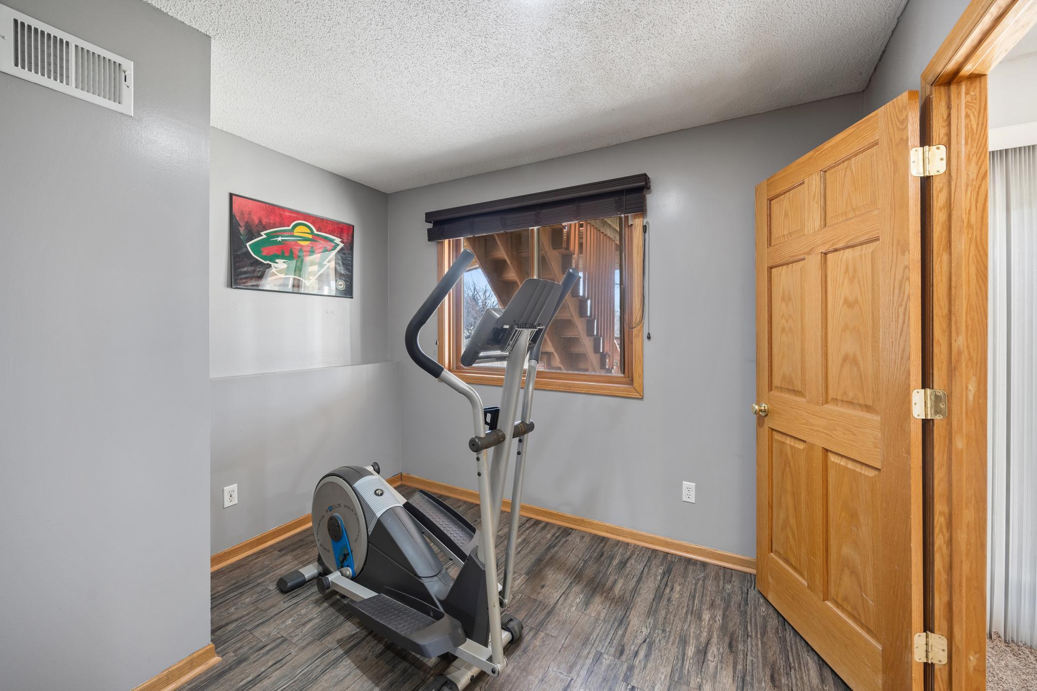 Workout room in lower level