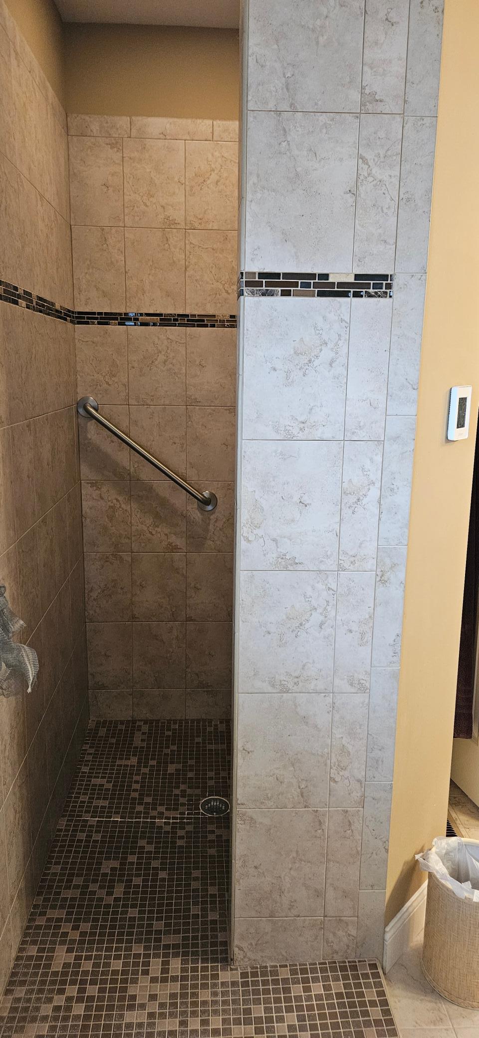 Walk in Owners suite shower ceramic