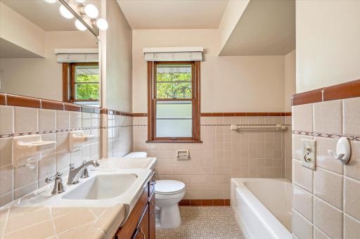 full bath with original tiles - full of vintage charm