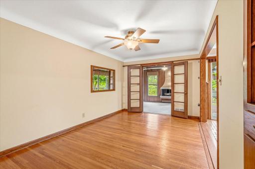 The dining room opens up to the 4 season porch/den
