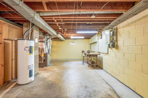 The view from teh laundry area looking into the utility area. SO MUCH STORAGE POTENTIAL HERE!