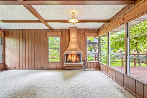 The four season porch is another cozy living space