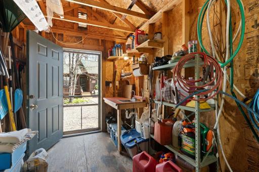 Inside of storage shed, it has a sink for cleaning Slim Lake walleyes and crappies.