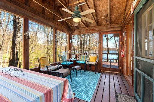 Screened in porch and entrance into home.