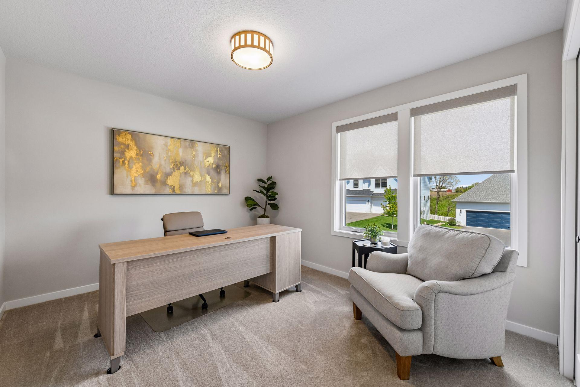 3rd upper level bedroom, positioned now as an office.