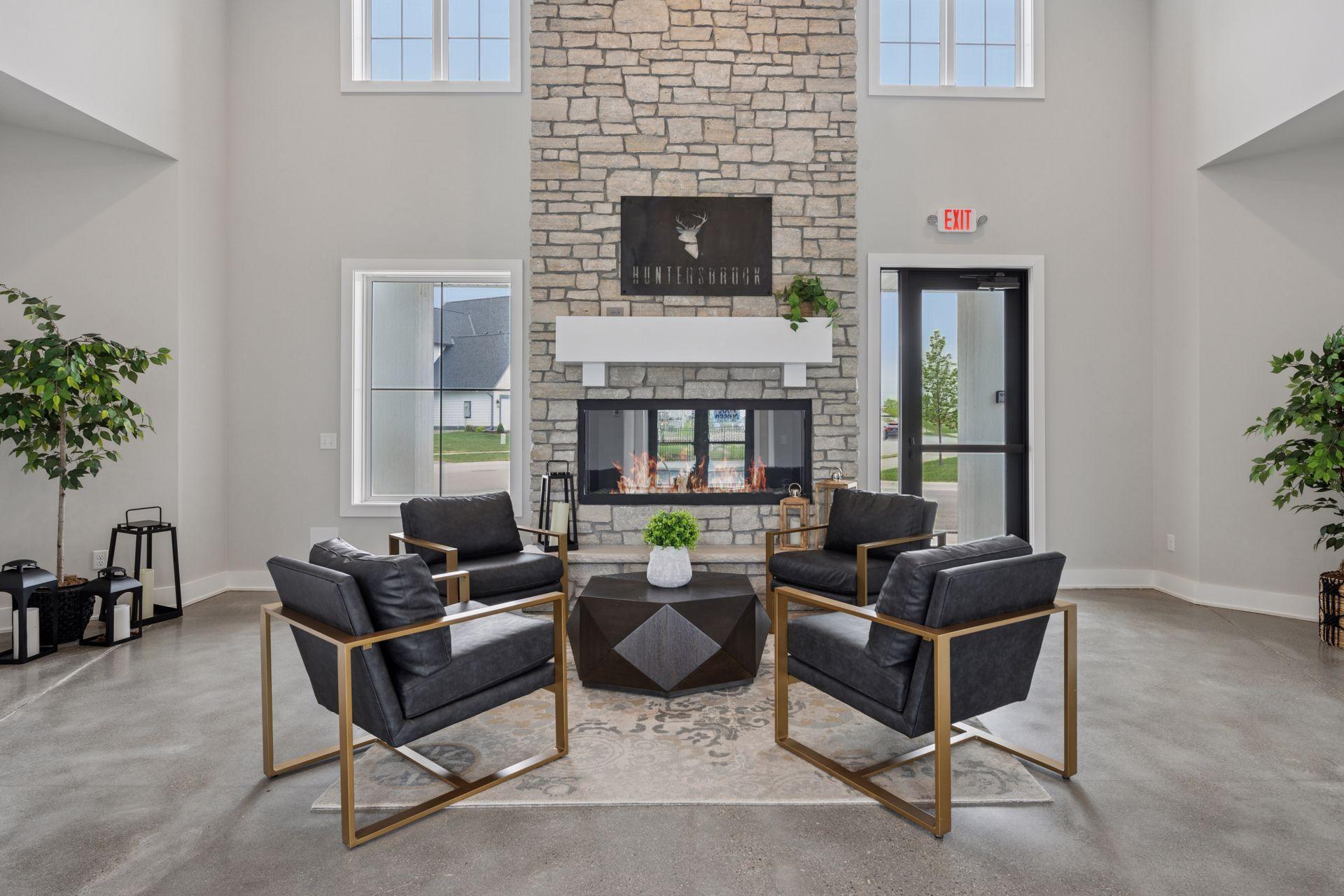 Clubhouse gathering spaces.