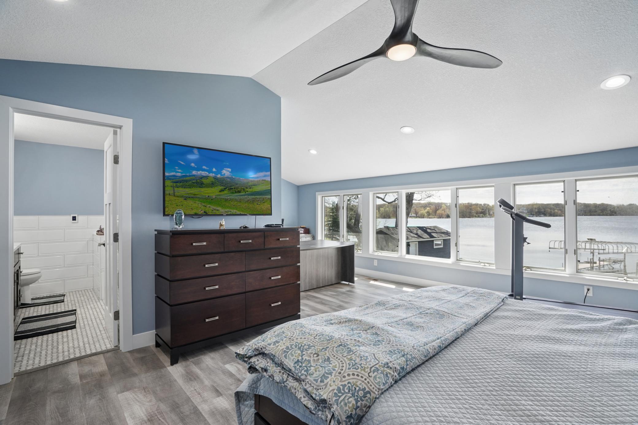 Primary bedrooms with wall to wall windows