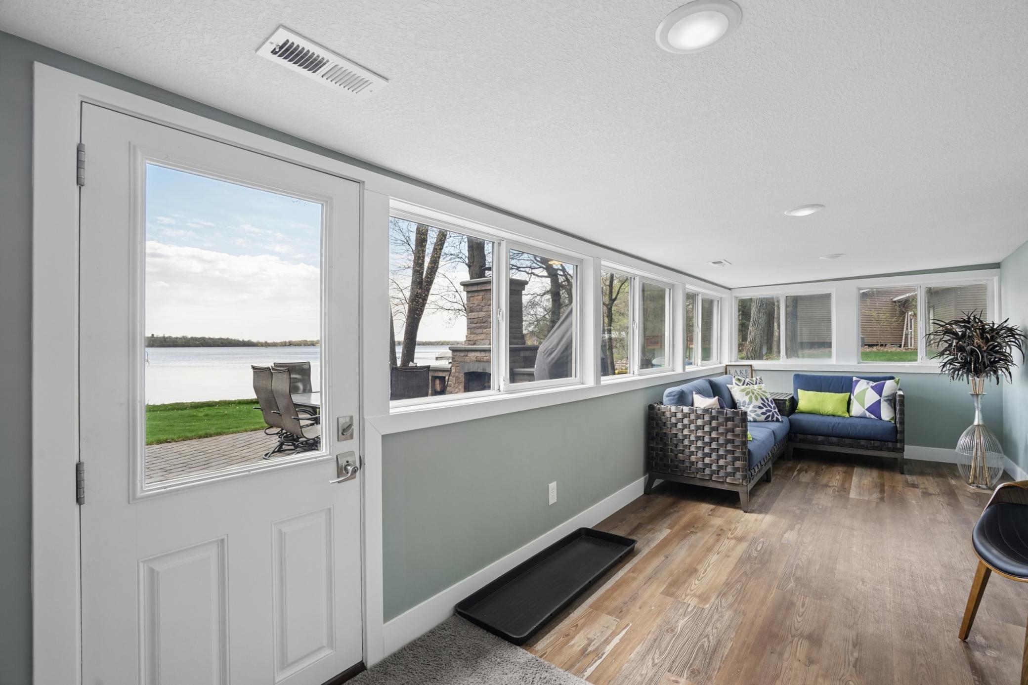 Sunroom walks out to paver patio
