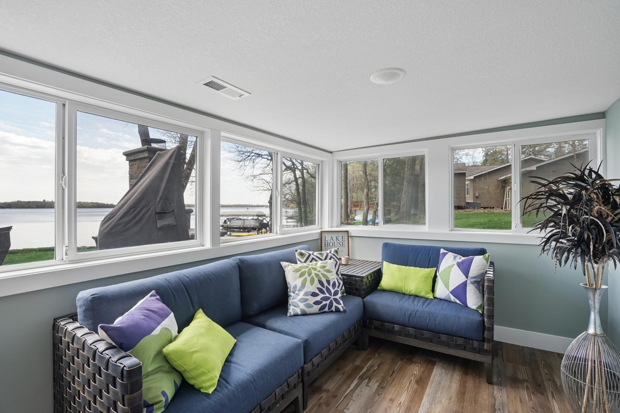 Tons of windows in the sunroom