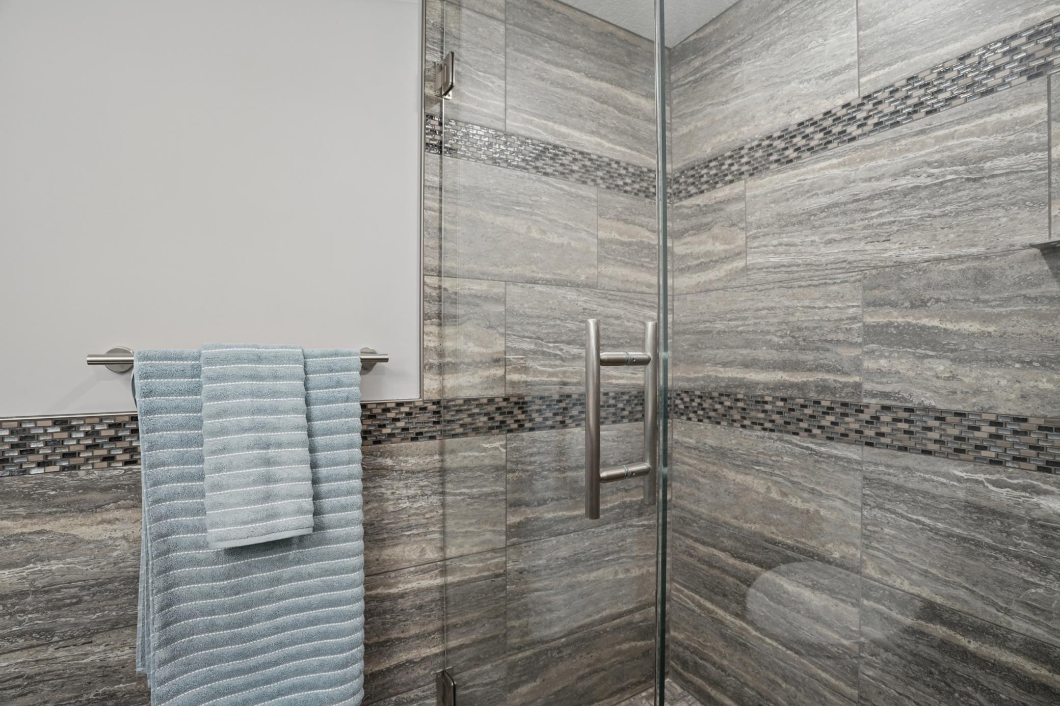 Bath with tile shower