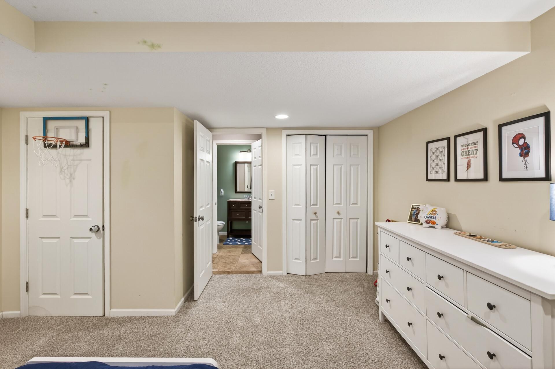 Lower level bedroom complete with two closets!