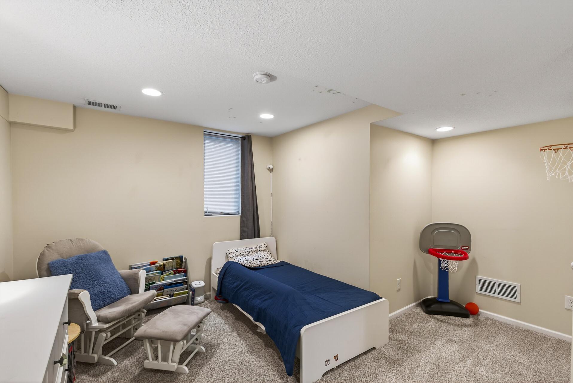 Large lower level bedroom