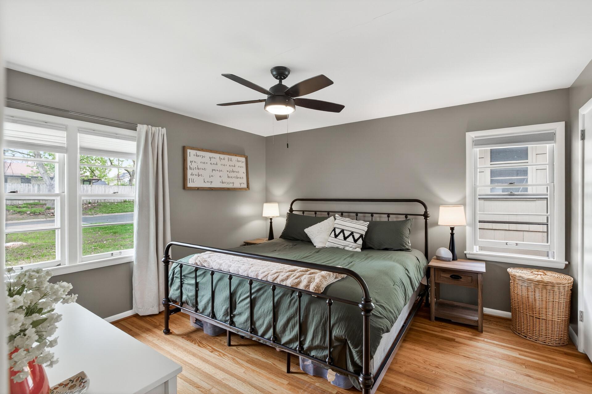 Spacious main floor primary bedroom
