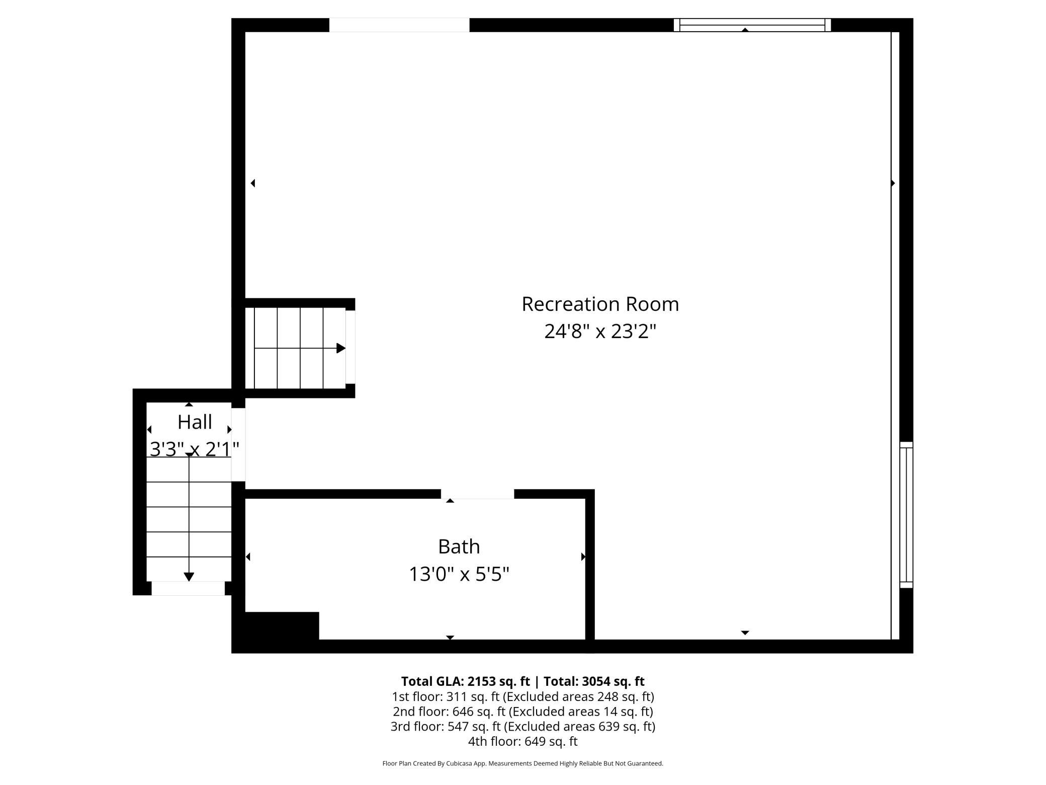 Lower Level Floor Plan with Measurements