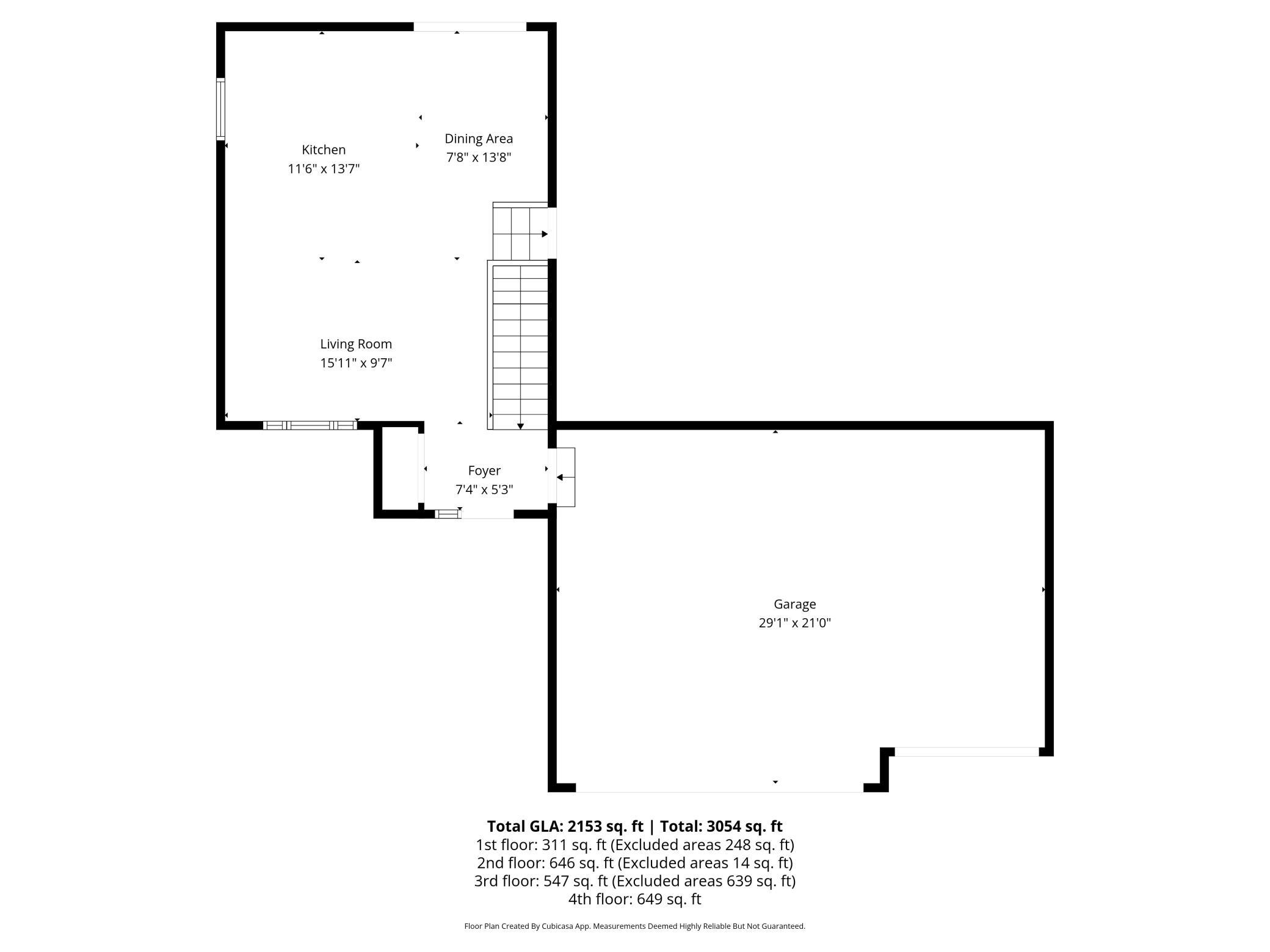 Main Level Floor Plan with Measurements