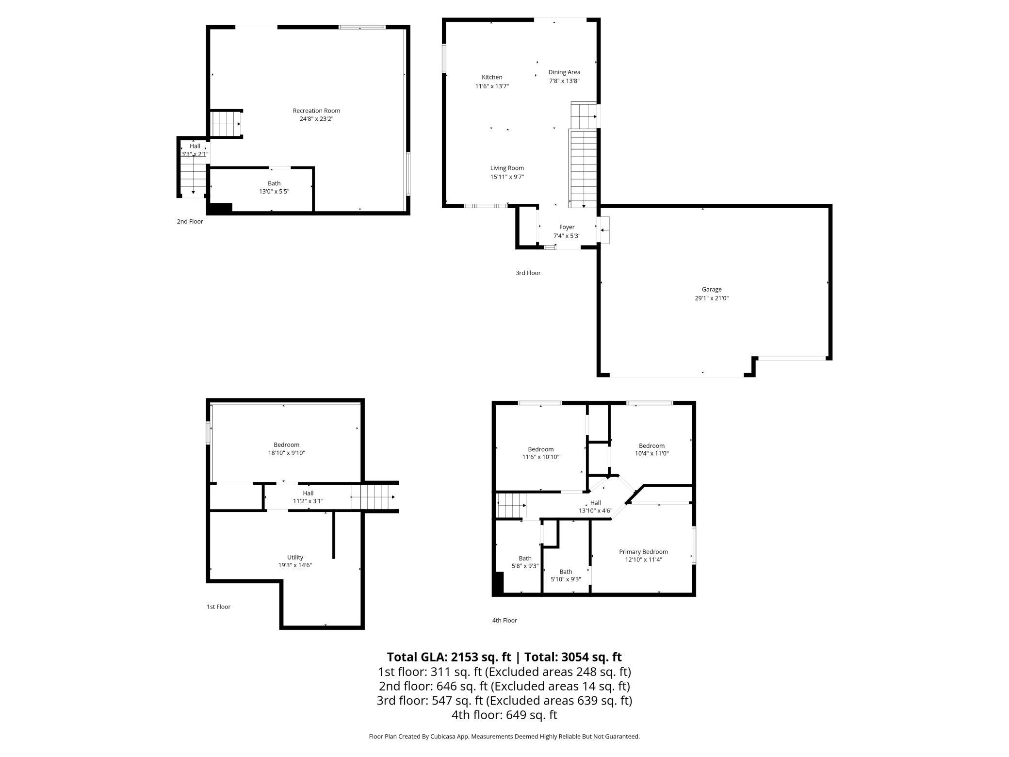 Combined Floor Plan with Measurements