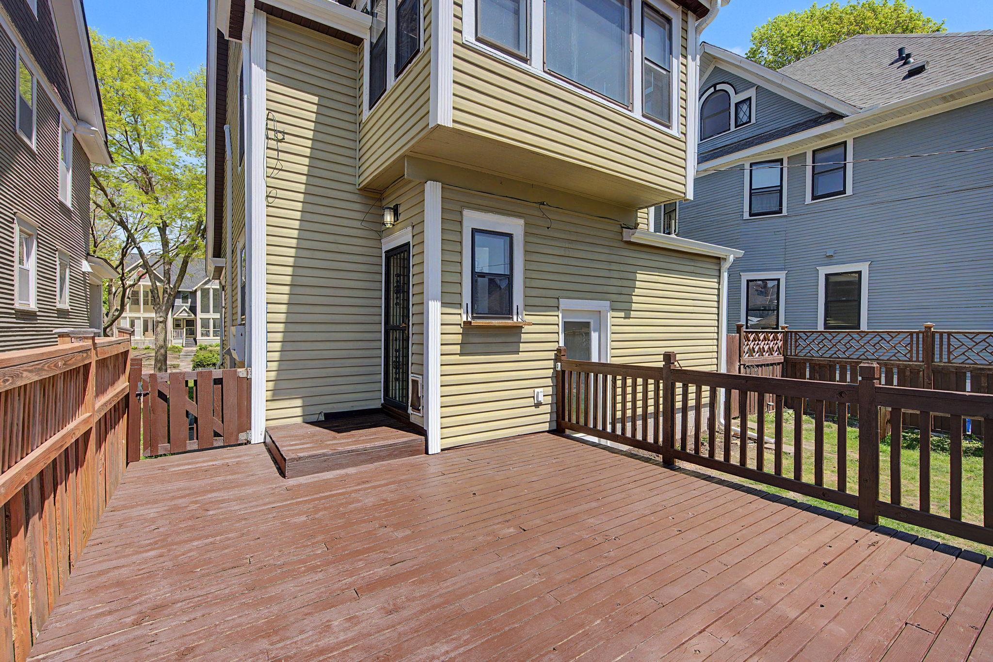 The large deck is through the back door of the kitchen extending the entertaining space to outdoors. Enjoy summer days with a BBQ and relaxing on the deck overlooking your fully fenced backyard.