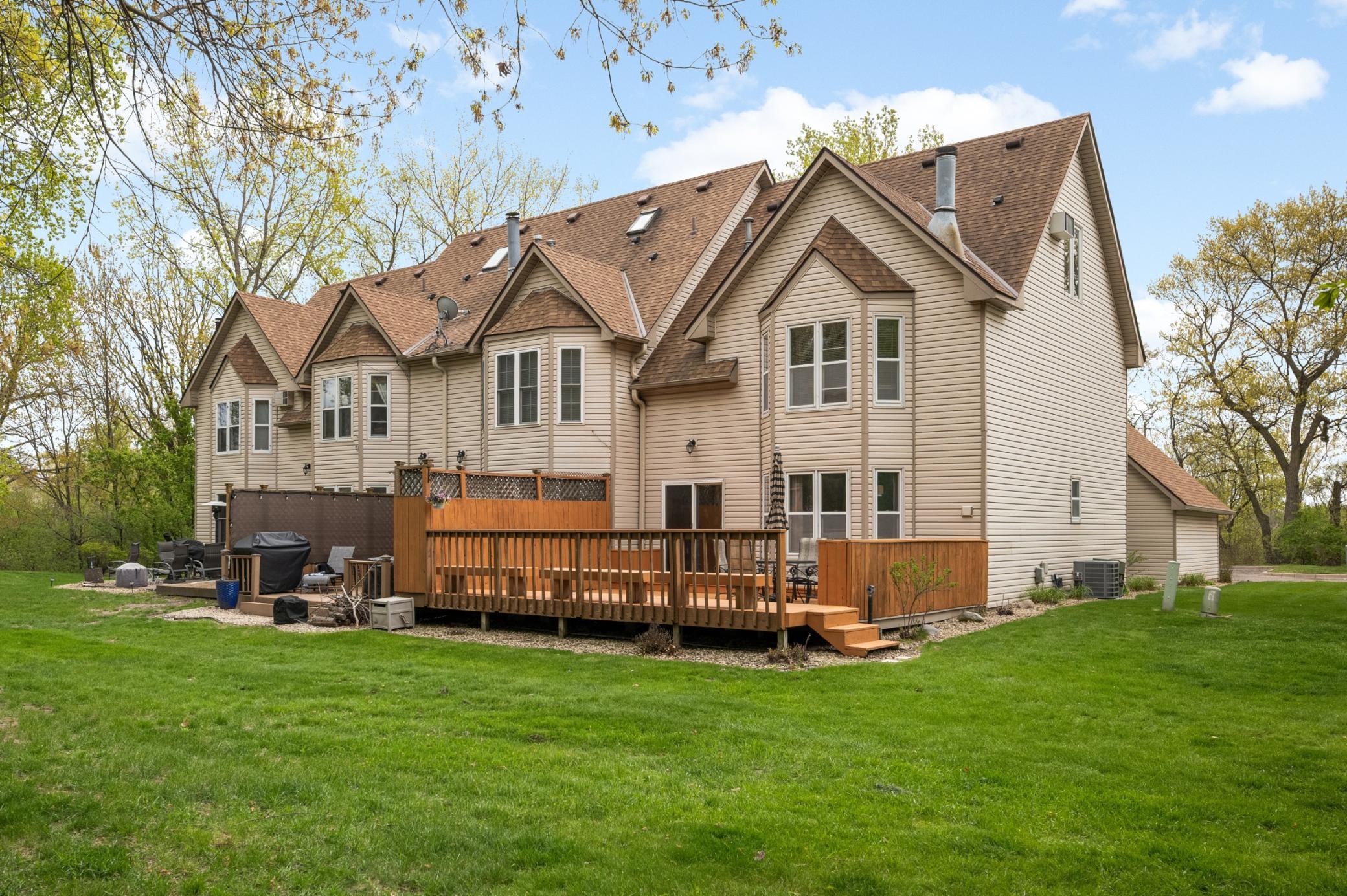 Take a look at the size of the deck! The fence offers privacy