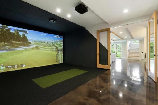 Example Golf Simulator from a previous Black Dog Homes build