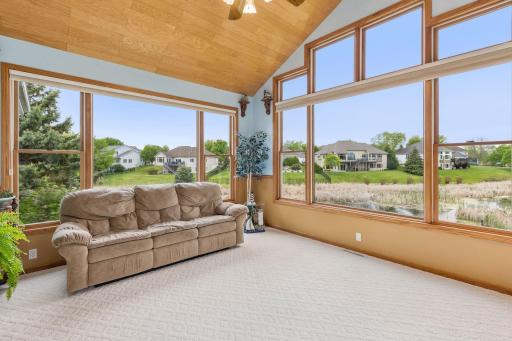 Sunroom is 15x13 with walls of windows you can enjoy year-round.